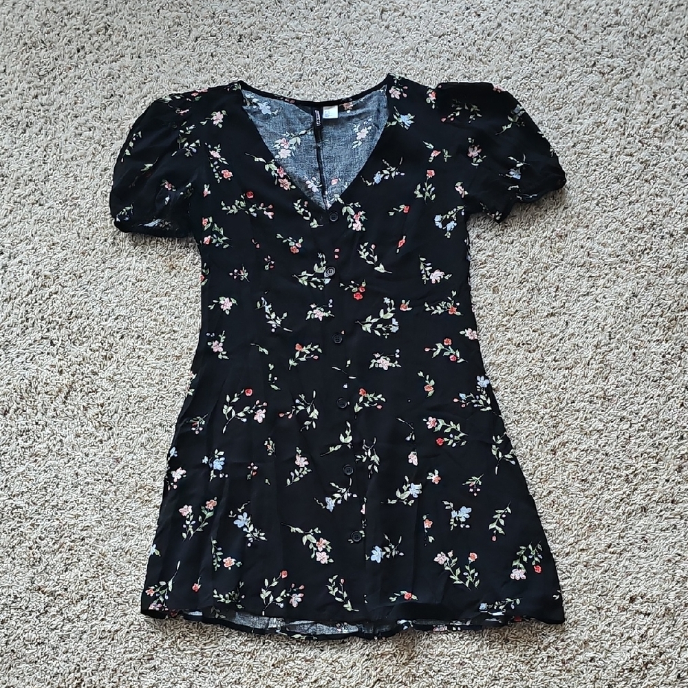H&M Black Floral Dress